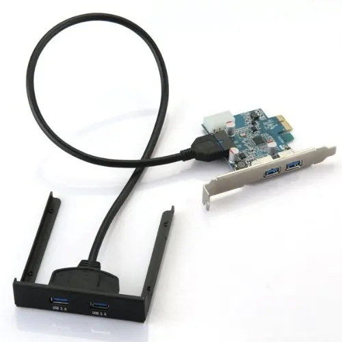 Промо-акция! Горячая PCI Express PCI E карта 2 порта концентратор адаптер+ USB 3,0 Передняя панель 5 Гбит/с высокая скорость