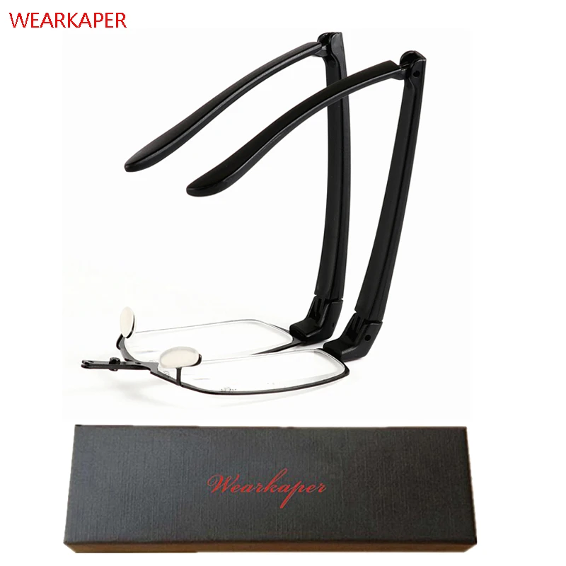 WEARKAPER модные очки Для женщин Для мужчин очки для чтения Высокое качество складные очки для чтения мини-складные очки для чтения с Чехол 1,0-4,0