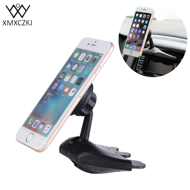XMXCZKJ Magnetic CD Slot font b Car b font Mount Holder 360 Degree Universal Magnetic Mobile