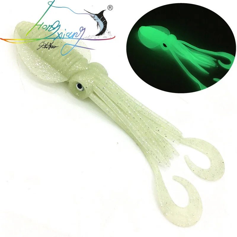 12cm/15cm/18cm Fishing Soft Lure Luminous/UV Squid Jig Fishing Tuna Lures Octopus Skirts Sea Fishing Wobbler Bait Lure Leurre - Цвет: A