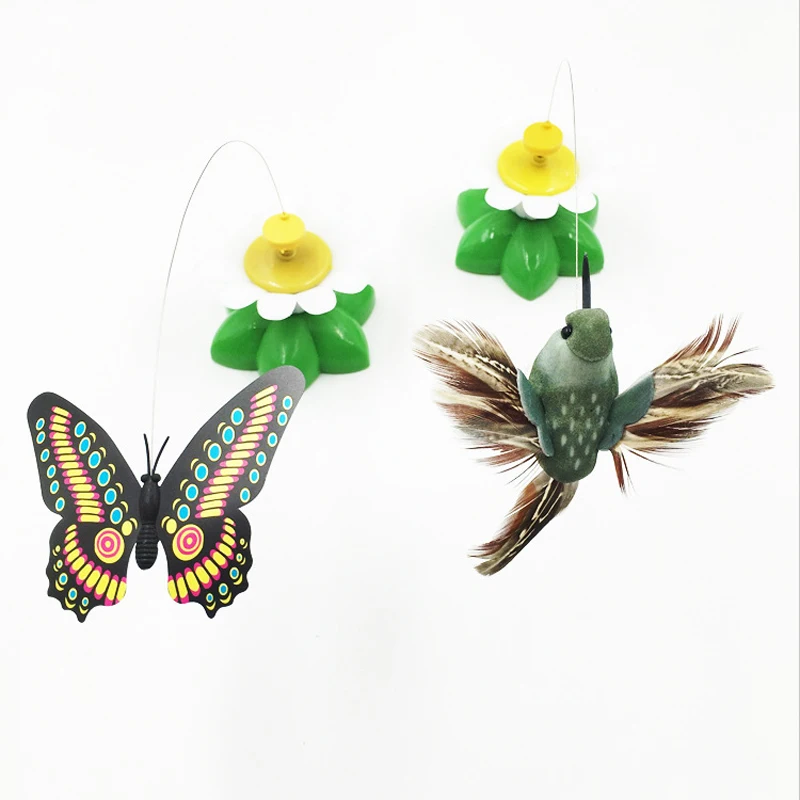 Mayitr Electric Rotating Flower Butterfly Hummingbird Cat Toys Funny Pet Kitten Teaser Interactive Playing Toy Pet Supplies Hot