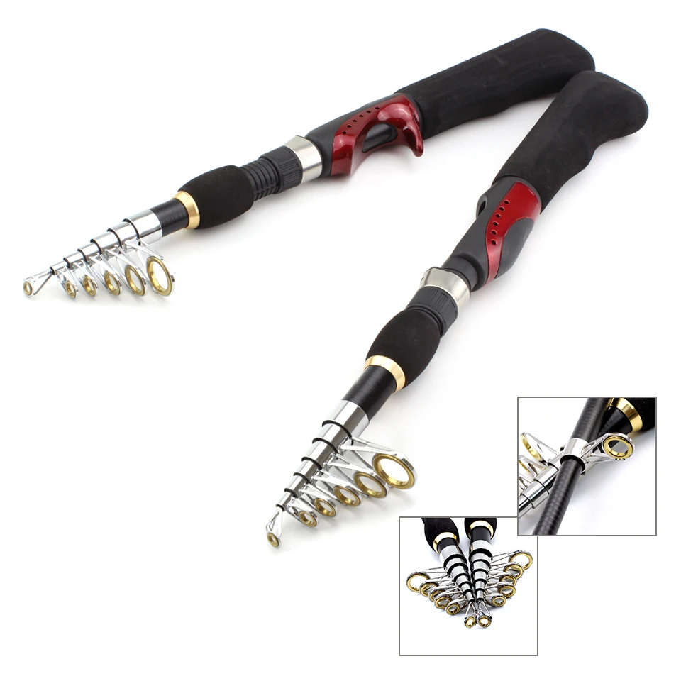 Bolsa de Viagem Telescópica Mini Pesca Rod Linha Reel Combo Kit Completo Engrenagem Spinning Pesqueiro Lures Ganchos 1.65 m 8 1.65 M Telescópica mini Pesca Rod Linha
