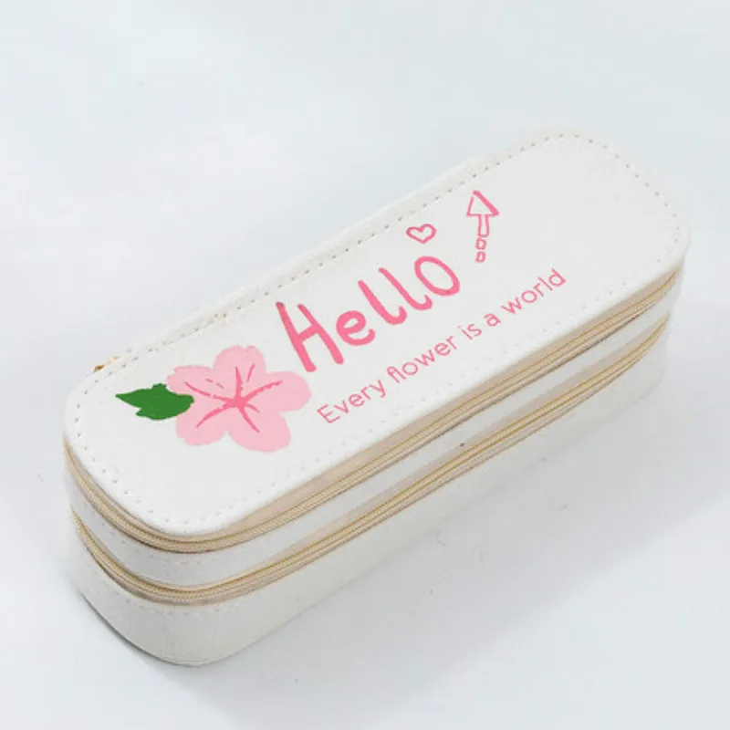 

Multi-function Pencil Bag Large Capacity Canvas Student Stationery Case Double-layer Storage Organizer Estojo Escolar Papelaria