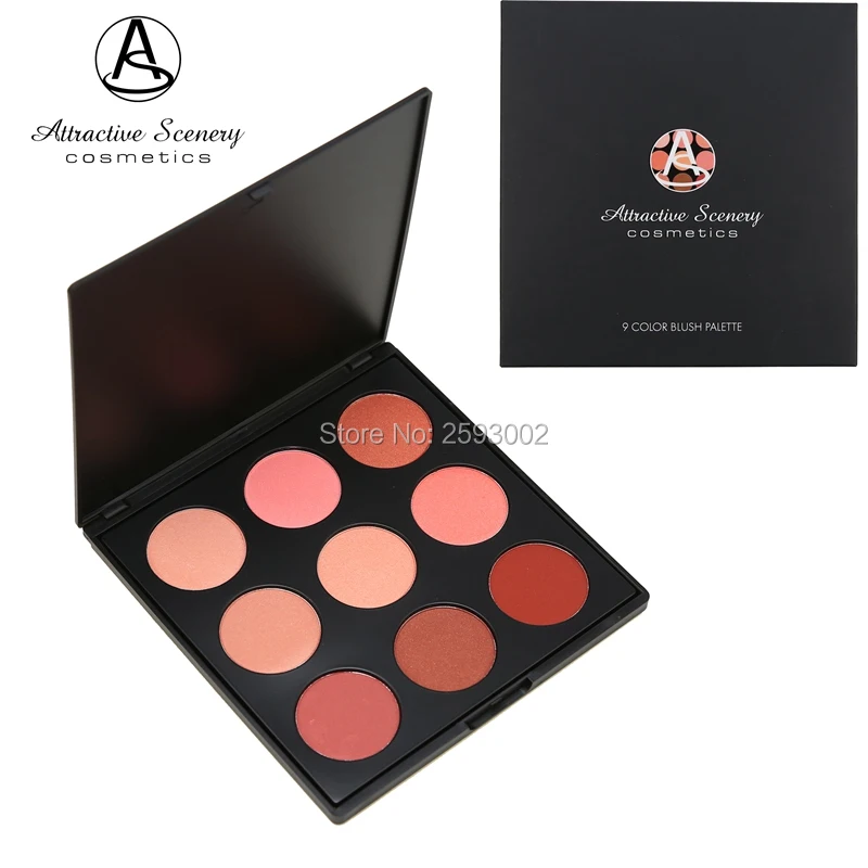 

9 Color Makeup Blush Face Blusher Contour Powder Palette Cosmetic Attractive Scenery Brand Foundation make-up 1#