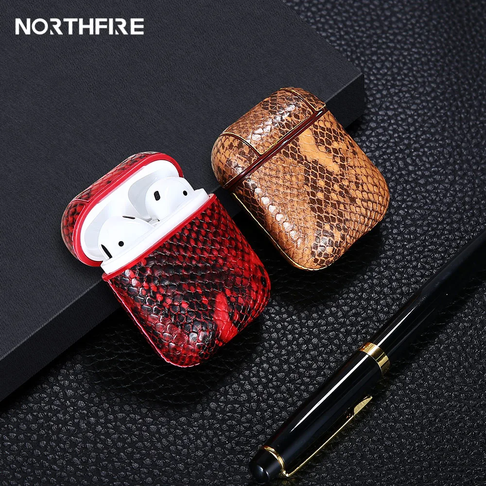 

Snake Skin Earphone Case For Apple AirPods Protector Anti-lost Pouch For Air Pod Wireless Bluetooth Earphone Fashion Carcasa Bag