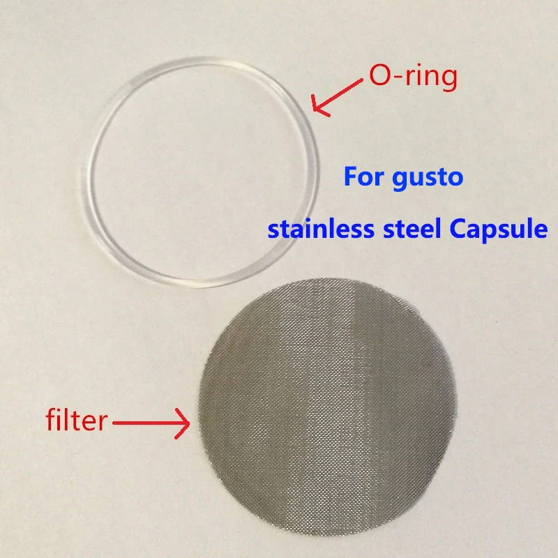 

Capsulone O-ring and filter fit for stainless steel capsule comaptible gusto coffee cafe machine maker