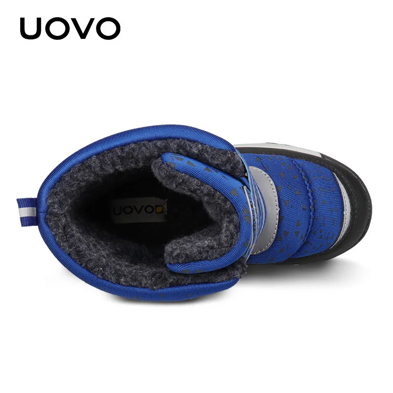 Уличные ботильоны для мальчиков и девочек бренд uovo размер 29-37, синие, фиолетовые детские повседневные короткие Ботинки Зимняя обувь на платформе для пеших прогулок Botas