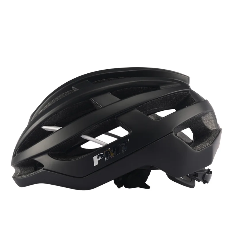 PMT велосипедный шлем для шоссейного велосипеда, ультралегкий шлем, 230 г, литой в форму, MTB специализируется на велосипеде, защитные шлемы с отверстиями 58-61 см - Цвет: black