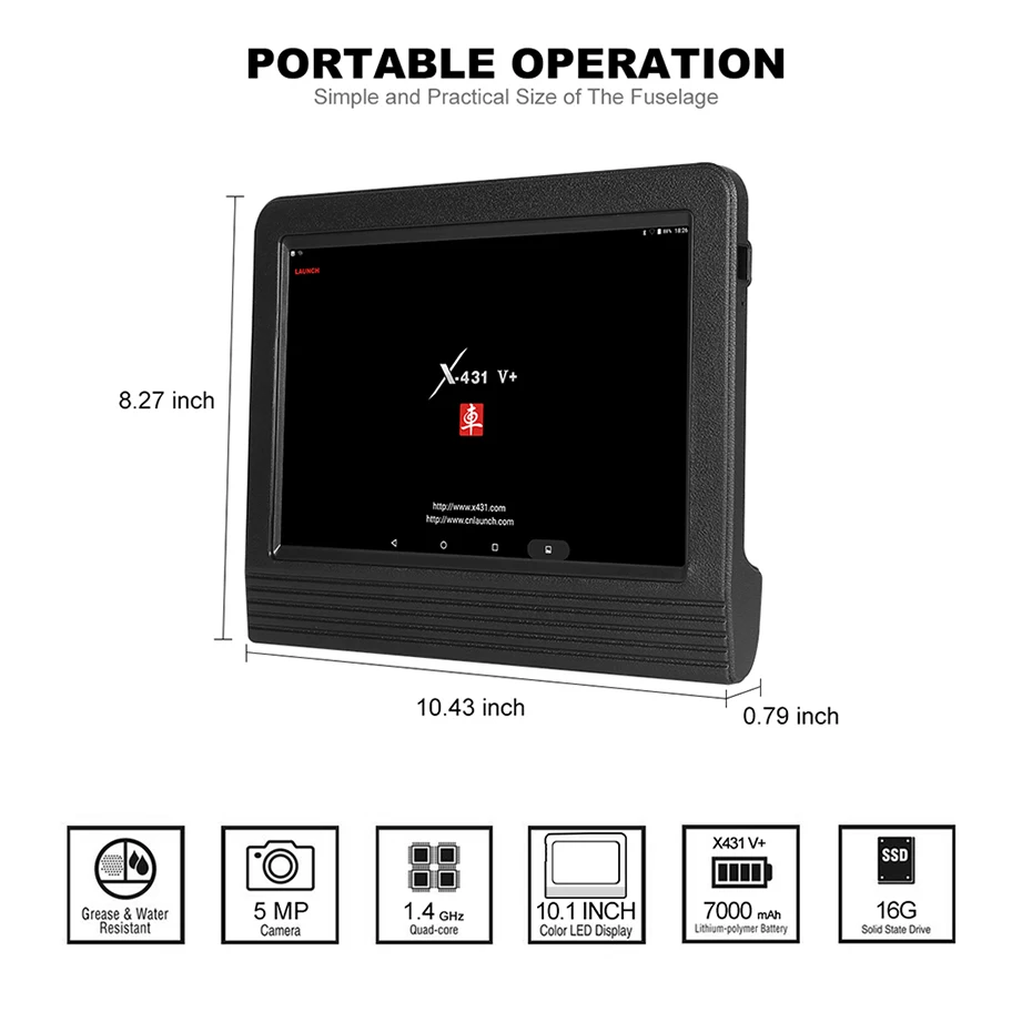 Launch X431 V+ V Plus 10,1 дюймов авто диагностические инструменты полная система OBD2 автомобильный сканер Профессиональный Автомобильный сканер PK X 431 Pro3