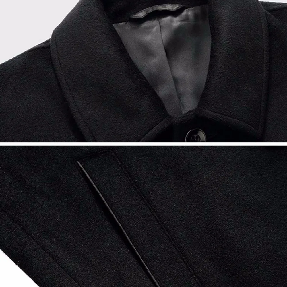 Mode Jassen Wollen jassen Wollen jas zwart zakelijke stijl 