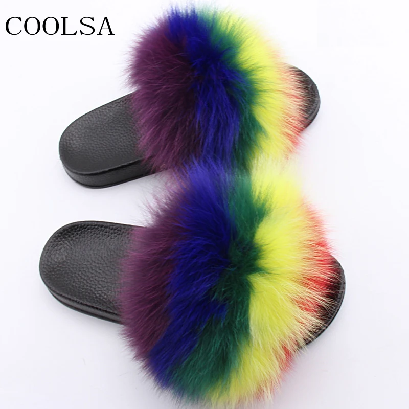 fluffy rainbow slides