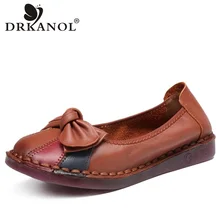 DRKANOL/Повседневная обувь ручной работы; женские лоферы на плоской подошве; слипоны из натуральной кожи на плоской нескользящей подошве; обувь для вождения; большой размер 41