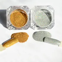 BORN PRETTY Shinny Holographic Nail Glitter Powder 1g Gold Sliver Holo Laser Glitter Dust Pigment DIY UV Nail Art Decoration