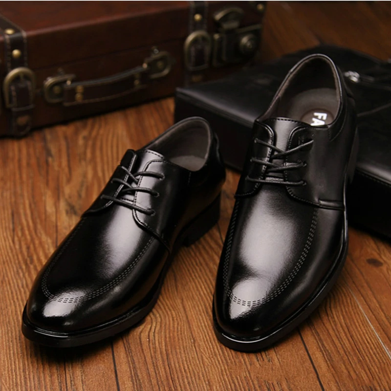 En Robe 2018 Rond Bout Cuir Automne Vintage Dentelle Mâle D'affaires Printemps up Respirant Hommes Mazefeng Chaussures Noir zgPYdqdw