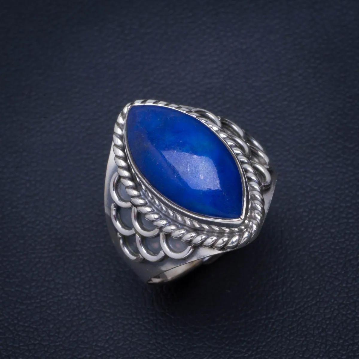 

Natural Lapis Lazuli Handmade Unique 925 Sterling Silver Ring 8.5 B1112