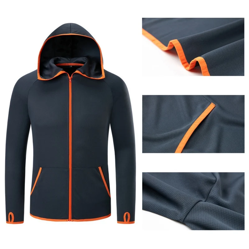 Hydrophobic Ice Silk Man Women Fishing Clothing Coat Waterproof Anti-Fouling Quick-Drying Outdoor Camping Hiking Hooded Jackets