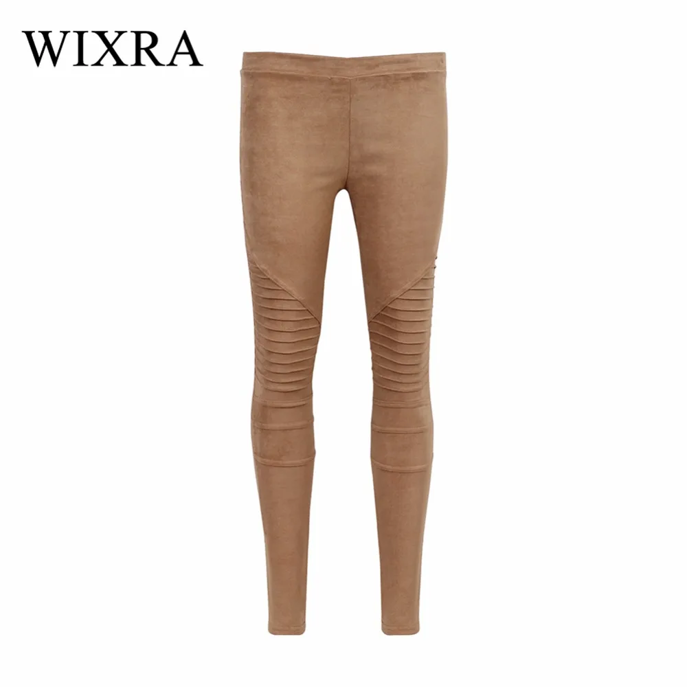 WIXRA базовые джинсы, тонкие замшевые джинсы, ребристые штаны, модные кожаные леггинсы из искусственной кожи, очаровательные обтягивающие плиссированные брюки для женщин