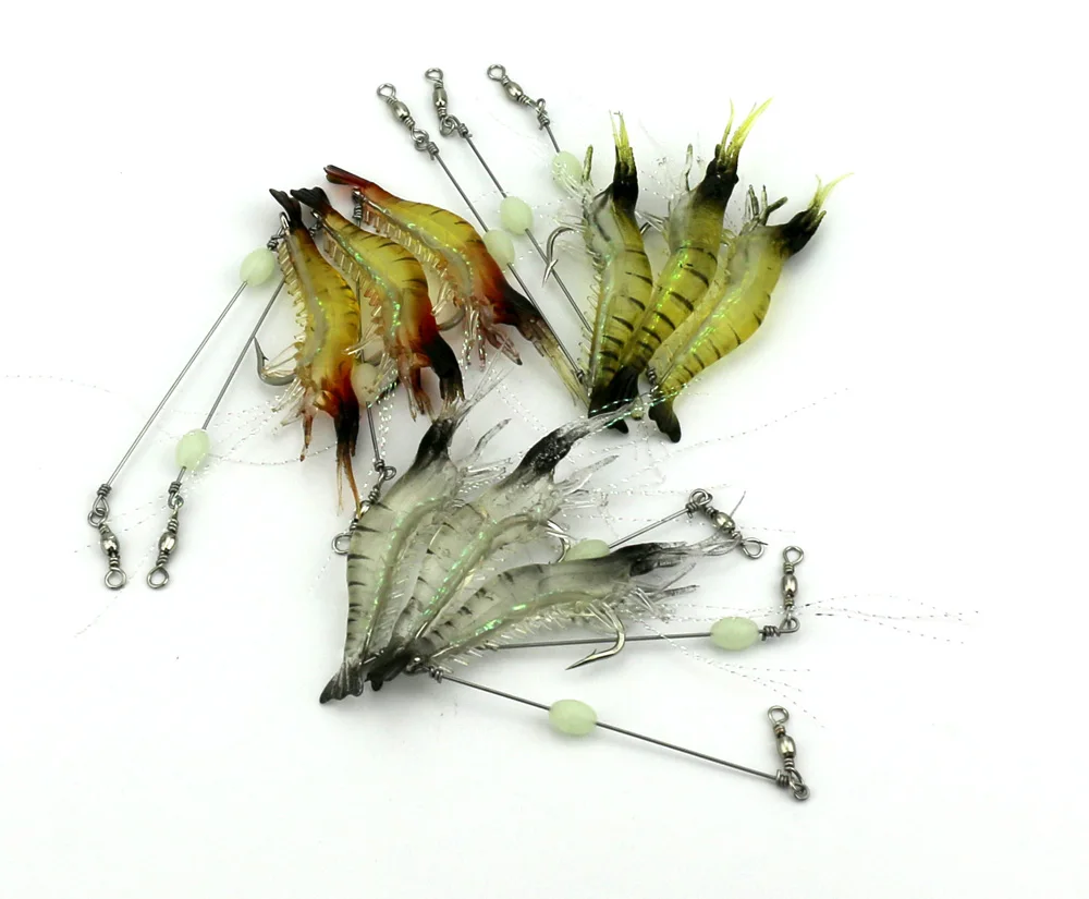 Big Sale 9pcs Luminous Simulation Shrimp Fishing lure Artificial Prawn