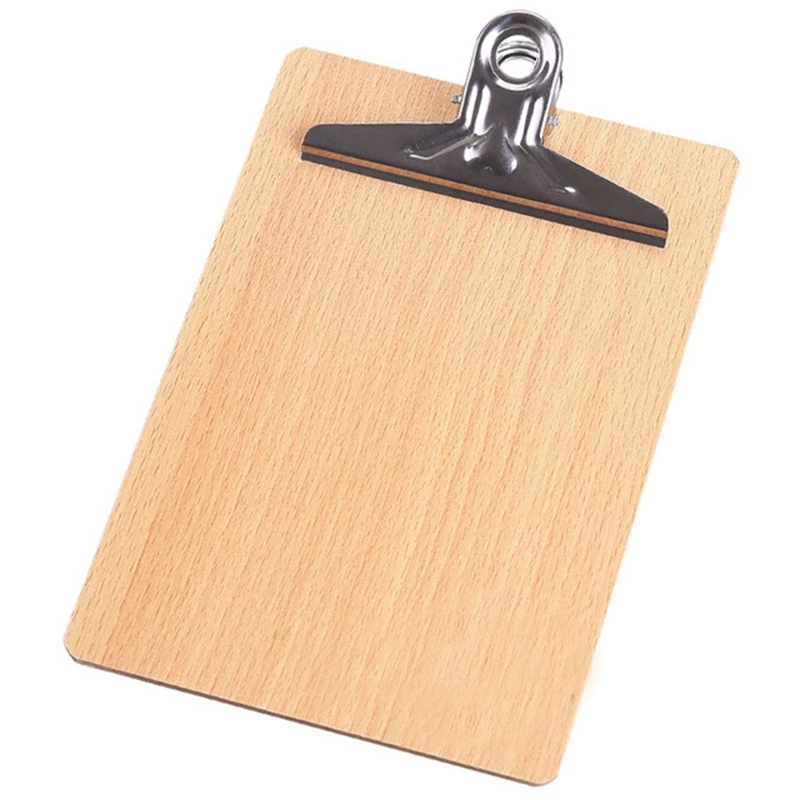 New A4 Wooden Clipboard File Folder Stationary Board Hard Board Writing Plate Clip Document Bag File Folder Clipboard Report O