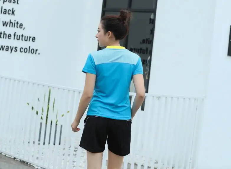 Новинка wo мужские/мужские спортивные наборы футболок для бадминтона, мужские теннисные шорты из полиэстера, дышащие спортивные майки для настольного тенниса+ шорты