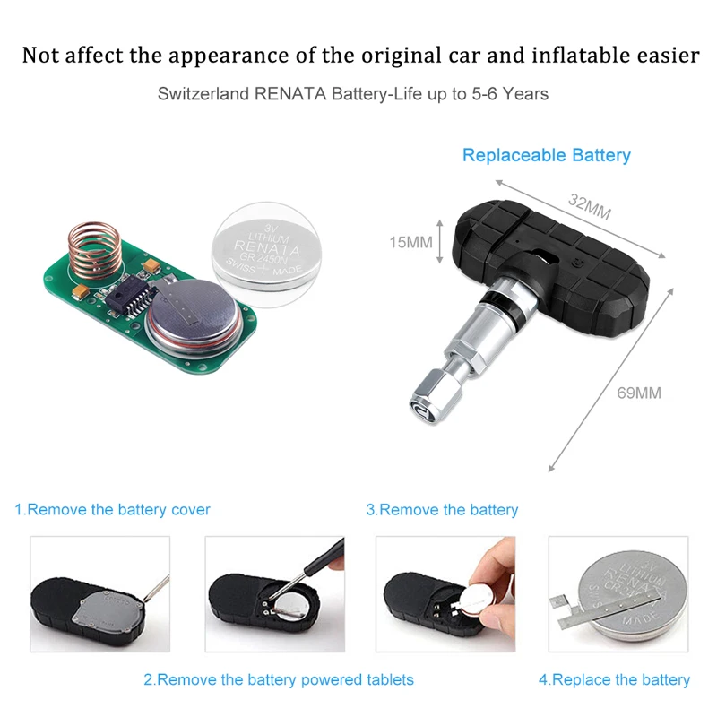 TPMS сенсор 4 модели на выбор используется только для CAREUD последовательный автомобильный монитор давления в шинах для датчика сломанный или потерян 1 шт