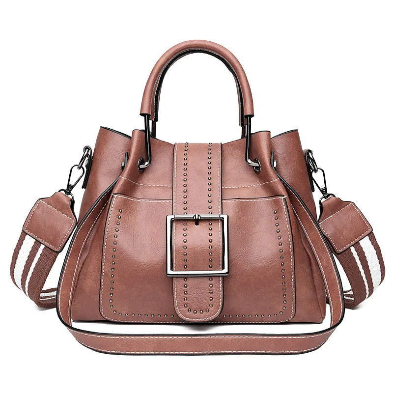 Новая женская сумка-тоут, роскошные кожаные сумки, женские сумки, дизайнерская женская сумка через плечо, основная женская большая сумка через плечо - Цвет: Pink-3