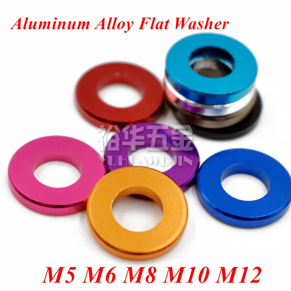 

20pcs M5 M6 M8 M10 M12 Aluminum alloy flat washer gasket Anodized Multi-color alu washer for RC Model Parts