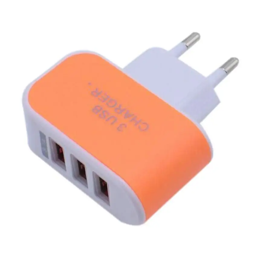 3.1A Triple USB Port Wall Home Travel AC Charger Adapter For S6 EU Plug