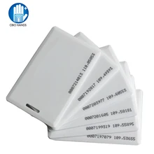 Cartão de identificação 100 khz rfid, 5/10/25/50/125 peças em cartão tk4100 clamshell 1.8 cartão de identificação de proximidade de espessura de mm com 64 bits para acesso de entrada