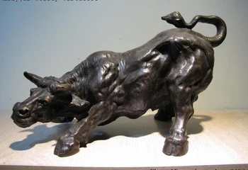 

9 Chinese Art Figurine Copper Bronze Sculpture Animal Cattle Bull Ox Cow Statue