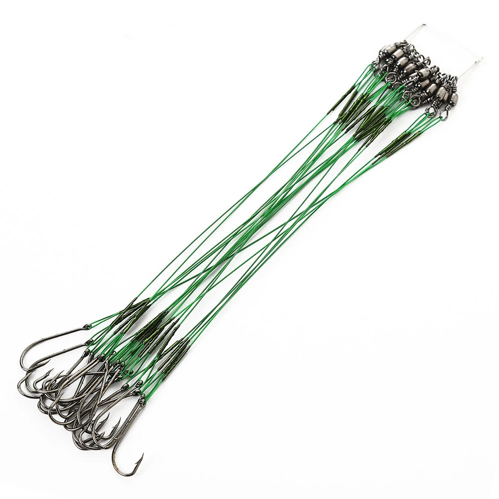 20pcs 12-25cm Anti Bite Steel Wire Leader Leashes For Fishing 20