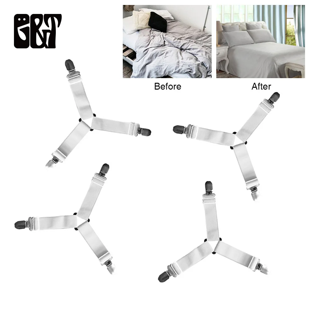 

4pcs Elastic Bed Sheet Grippers Towel Clip Mattress Cover Blankets Holder Fasteners Slip-Resistant Belt Clips Home Dropshipping