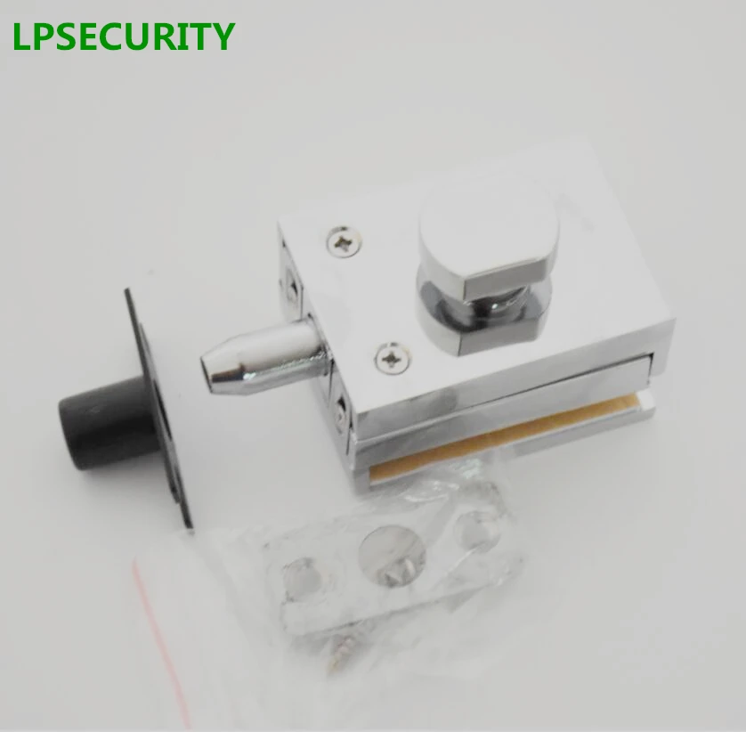 

LPSECURITY bathroom office glass door manual alloy lock latch(single door use)