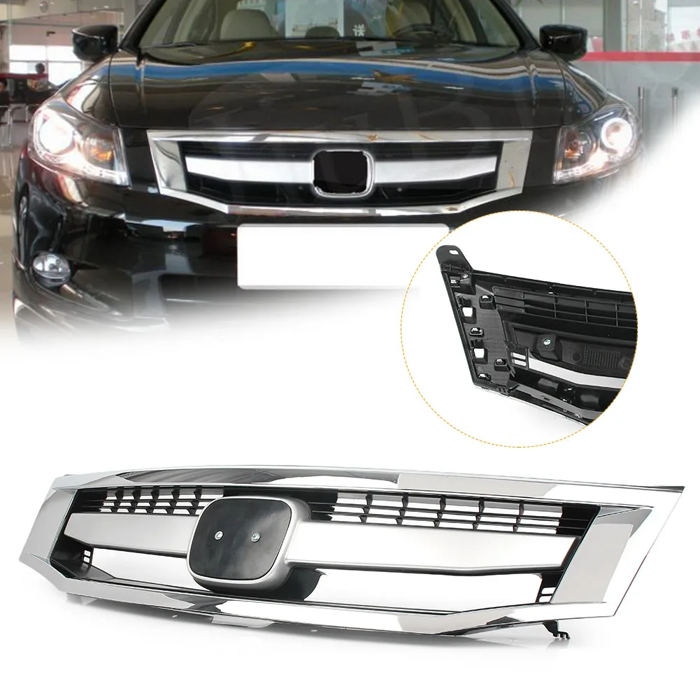 Car Front Grille Upper Bumper Grill Chrome ABS Plastic Cover For Honda Accord 2008 2009 2010 | Автомобили и мотоциклы