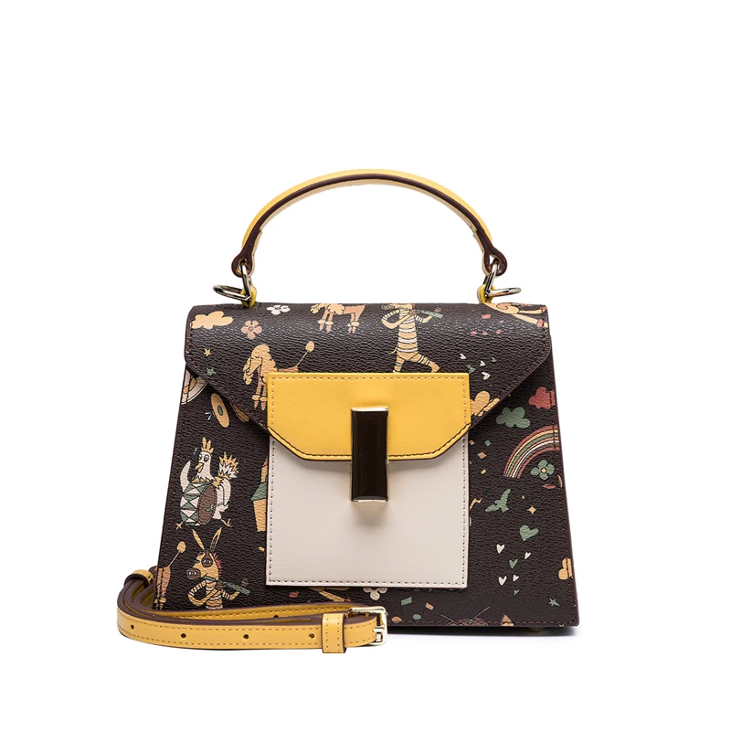 

Original design 2018 women purses and handbag luxury designer cute cartoon printing shoulder crossbody female sweet lady bag