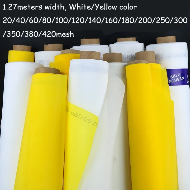 

1 meter Screen Printing Fabric Mesh polyester Silk Screen Press Printing White/yellow color 1.27Meters Width