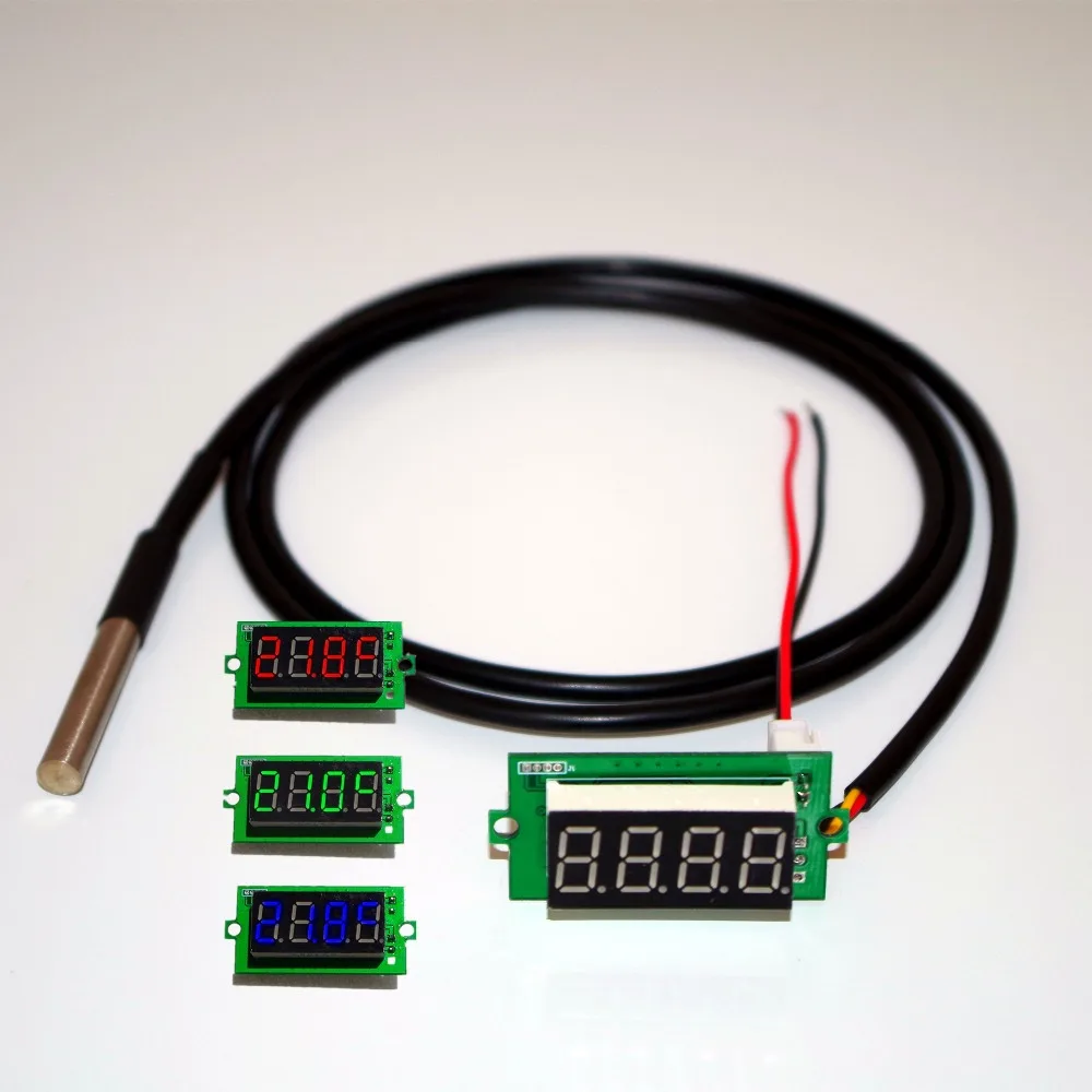

High precision DS18B20 digital thermometer, thermometer Waterproof probe with temperature characters