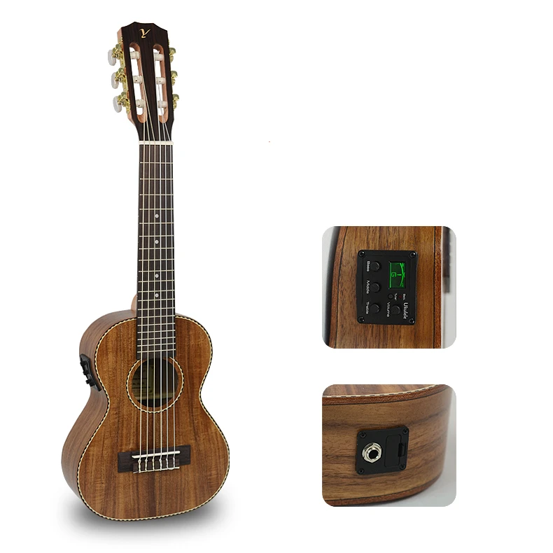 Guitalele Top Solid Acoustic Electric 28 Inch Mini Guitar 6 StringUkulele Ukelele Guitarra Mahogany Acacia Picea Asperata Acacia