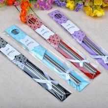 1000 шт = 500 пара/лот Восток соответствует западным палочки для еды из нержавеющей стали милость+ китайский стиль Свадебные сувениры