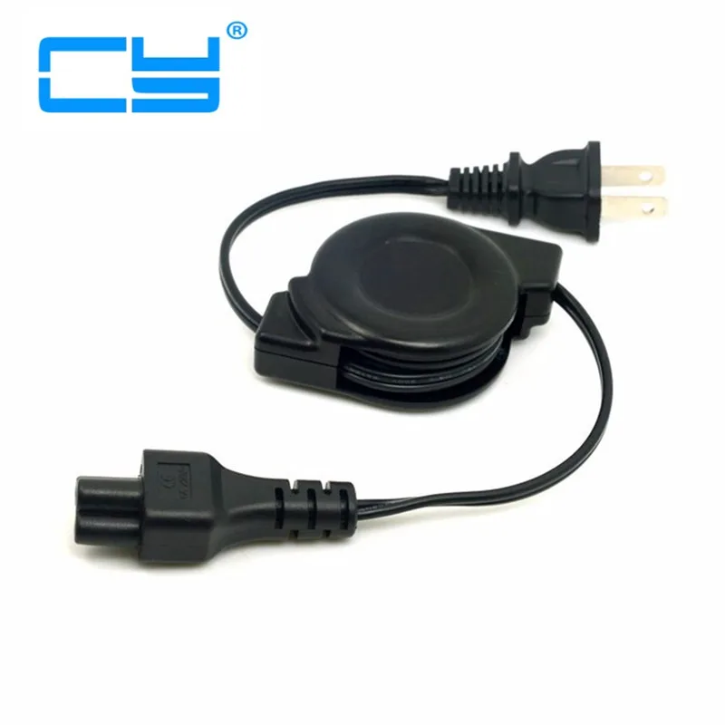 5pcs USA plug power supply retractable Cable 2 prong 2 Outlets Outlet Laptop Cord IEC 320 IEC320