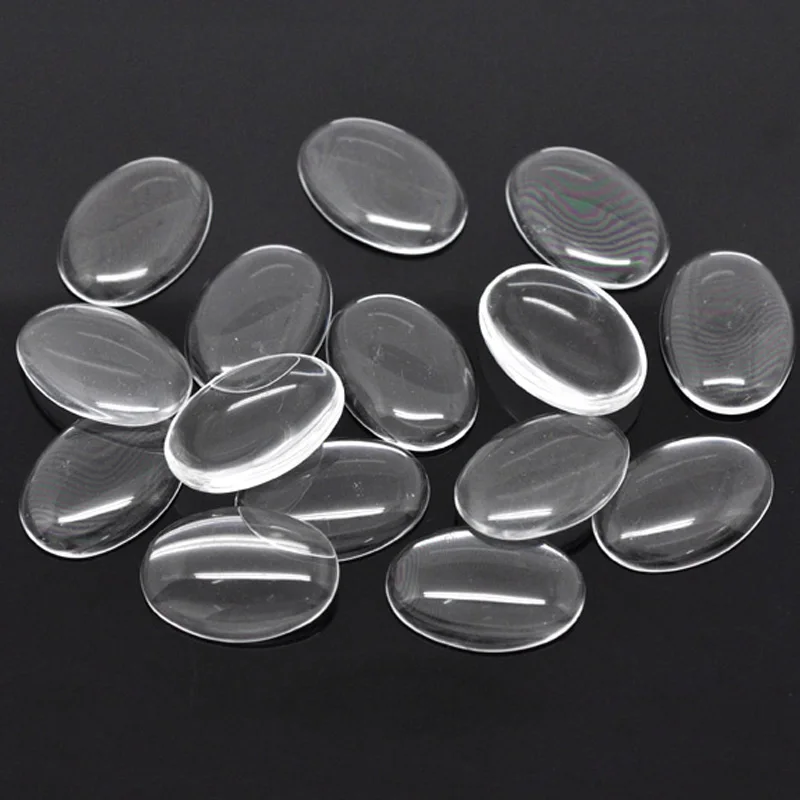 Jewelry Findings Transparent Oval Glass Cabochon Dome Flatback