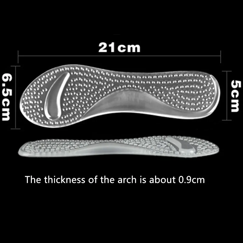 Нескользящая Женская гелевая 3/4 длина Arch Поддержка противоскользящая Массажная плюшевая подушка ортопедические стельки для обуви на высоком каблуке