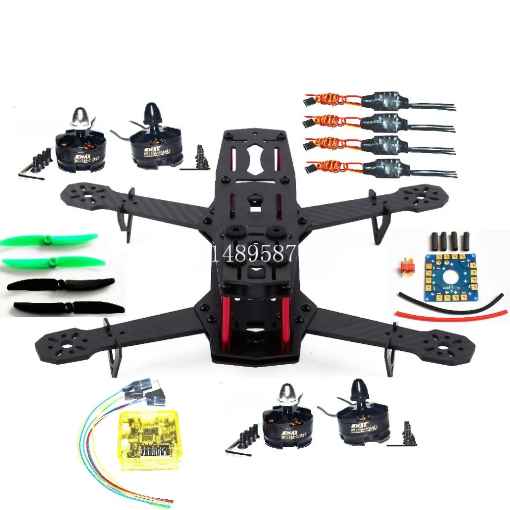 

Carbon Fiber H250 ZMR250 Mini Quadcopter CC3D EVO Flight Controller 2204 2300KV CW CCW motor + 4 x 12A SIMONK FIRMWARE Esc