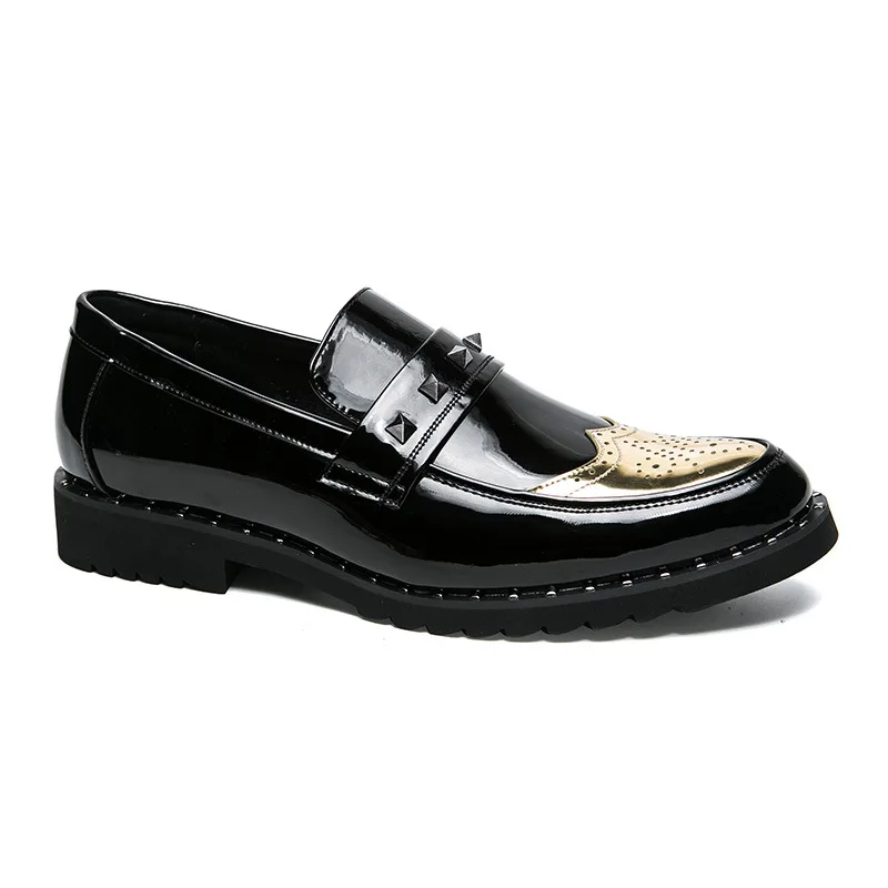 Casamento c2silver Mens c3gold Rebite Sapatos c3black Partido c1silver Dos Moda Rock Para C1balck Formal c1gold c3silver Do Punk Vestido c2gold c2black Brogue Microfibra 2018 Novos De Couro Homens Apartamentos fSqnZxwTnE
