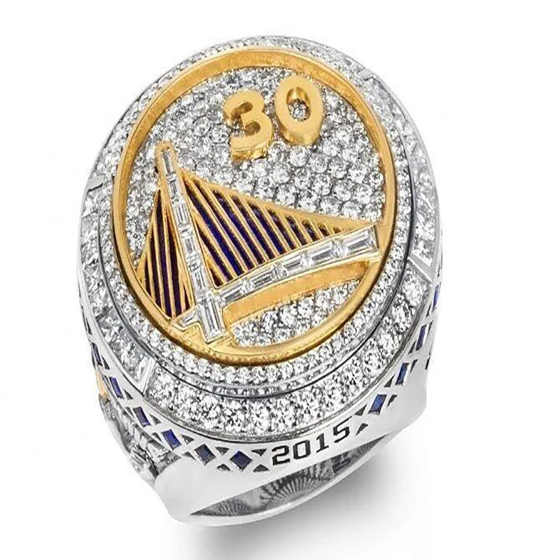 Anillo para hombre de Banda Anillos de Campeón Réplica de los Golden State Warriors 30 Premium Blingbling Sport Fan Gruesa Joyería (tamaño 7-14)