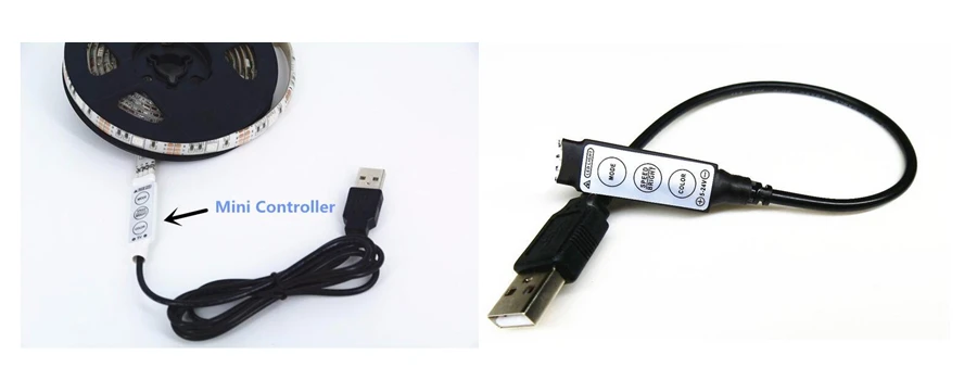 Мини контроллер USB RGB 19 динамических режимов 20 цветов с гнездовым разъемом