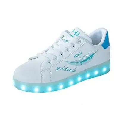 Новинка года; женская дышащая обувь на плоской подошве; светильник; модная светящаяся обувь для девочек; Светящиеся кроссовки с зарядкой через USB для мальчиков;#35-44 - Цвет: 918-1L
