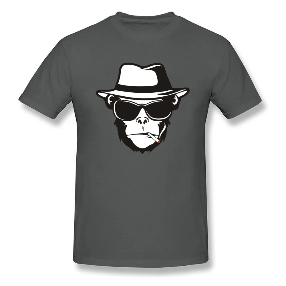 Monkey with sunglasses Cool Short Sleeve Tops Tees Thanksgiving Day Crew Neck Pure Cotton Men's T Shirt Cool Tee Shirt Faddish Monkey with sunglasses carbon