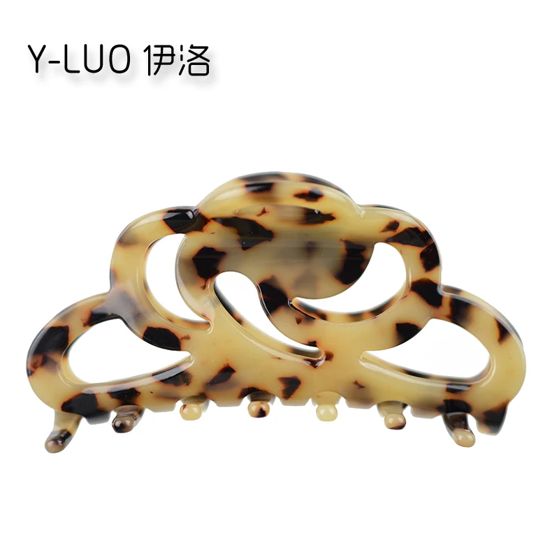 

High Quality Fashion Hollow Leopard Print Cellulose Acetate Hair Claw Clip 9.5cm Long FREE SHIPPING
