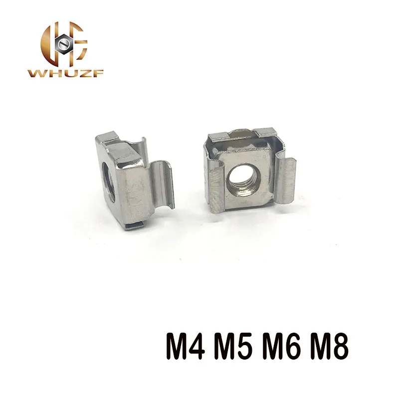 10pcs m4 m5 m6 m8 steel Quartet Floating Nut Cassette Elastic Enclosure Card Cage Nuts